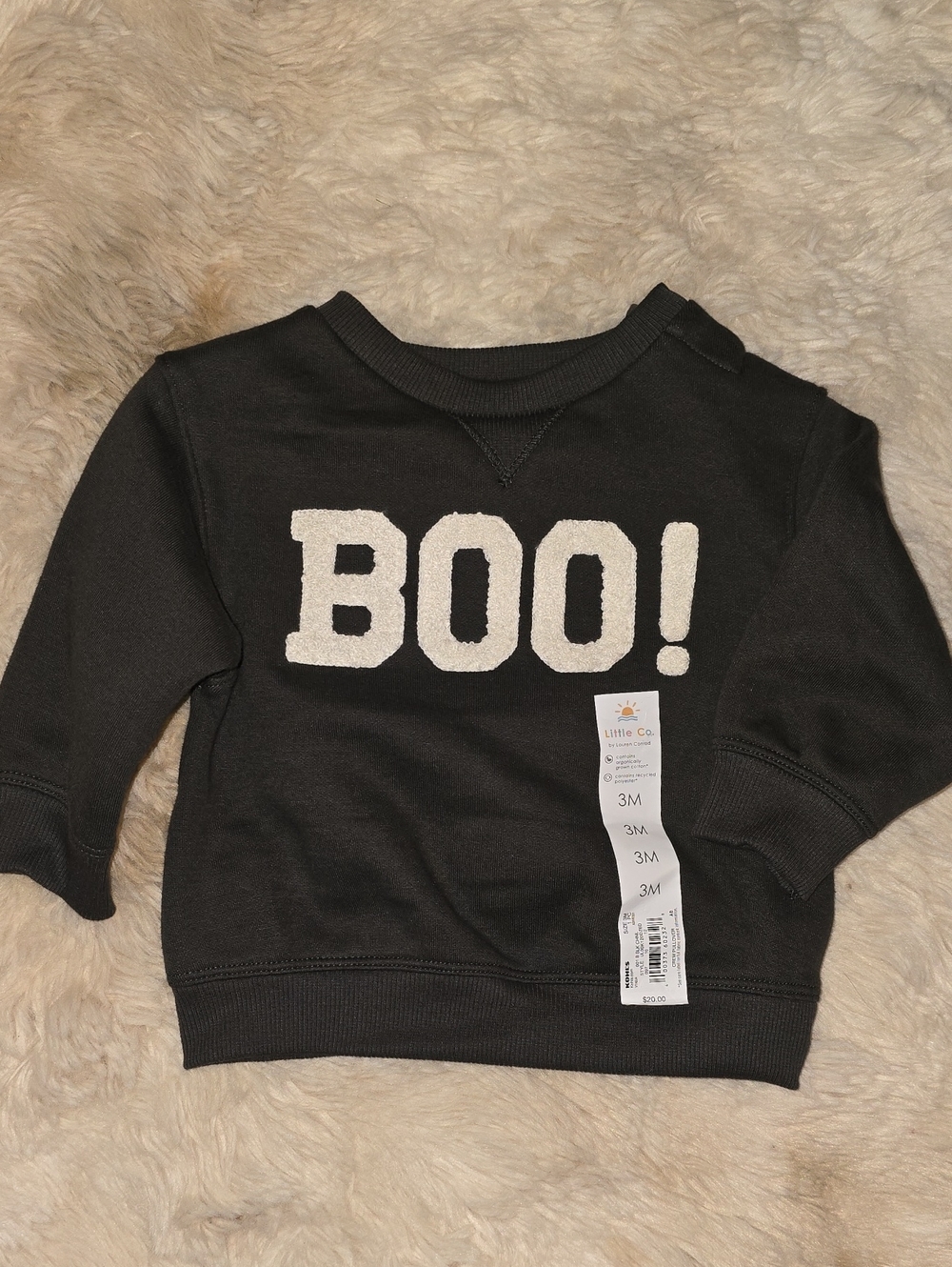Little Co. By Lauren Conrad Black "BOO!" Baby Sweatshirt 3M